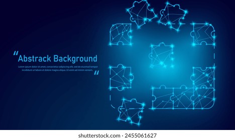 Abstract Connection line and dot.puzzle hole, Business strategy, creative idea, success digital solution, jigsaw games symbol.  corporate mission,  teamwork, brainstorm, scheme concept. Vector EPS 10
