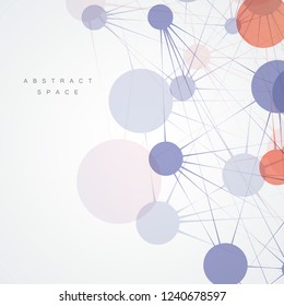 Abstract connection lines and dots for poster, cover and presentation. Vector illustration.