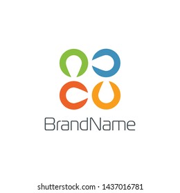 Abstract Connection Logo In Colorful