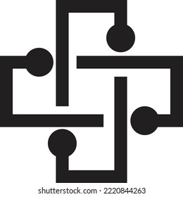 Abstract connection logo illustration in trendy and minimal style isolated on background