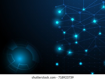 Abstract connection on dark background vector modern technology background