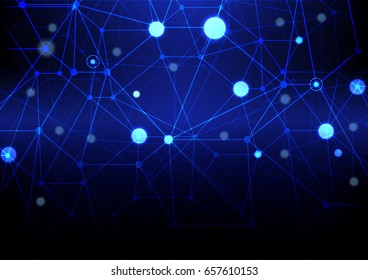 Abstract connection on dark blue background vector tech background