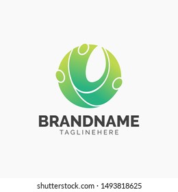 Abstract Connection People Logo Design
