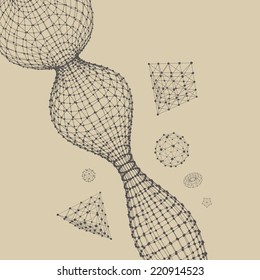 Abstract connection points and lines. Graphic design. 3d vector Illustration. Can be used for wallpaper, web page background, web banners. 