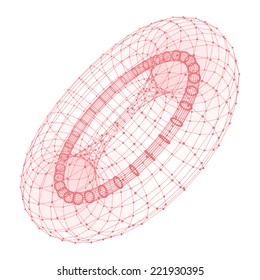 Abstract connection points and lines. Graphic design. 3d vector Illustration. Can be used for wallpaper, web page background, web banners. 