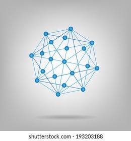 abstract connection points and lines on a colored background