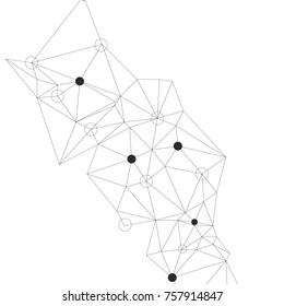 Abstract connection structure with dots and lines. Vector background.