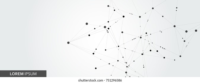 Abstract connection structure on banner template. Vector science and technology background.