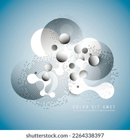 Abstract connection structure. Polygonal space background with connecting dots and lines. Molecules and biotechnology design. Vector illustration