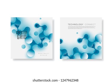 Abstract connection structure in technology style. Vector broshure template for science, chemistry, medicine, biotechnology.