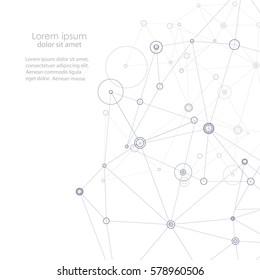 Abstract connection structure. Vector science background.