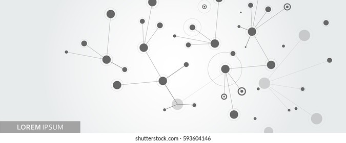Abstract connection structure. Vector science background. Template banner for your design.