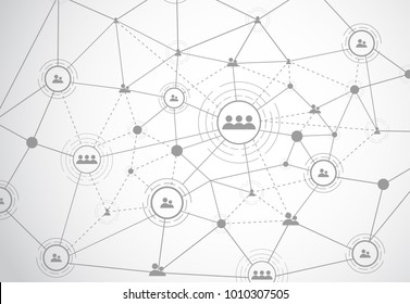 Abstract connection technologies for business. Mixed media. Vector Illustration