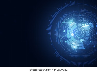 Abstract connection technologies for business. Mixed media. Vector Illustration