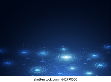 Abstract connection technologies for business. Mixed media. Vector Illustration