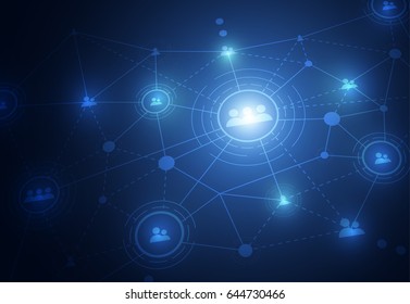 Abstract connection technologies for business. Mixed media. Vector Illustration