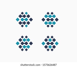 abstract connection technology logo design vector