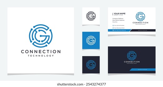 Abstrakte Verbindungstechnik Logo-Design mit G Icon Konzept