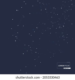 Abstract connection triangles space and low poly. Connecting dots and lines. Light connection structure. Polygonal vector on dark background