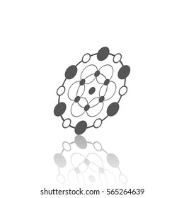 Abstract connection vector icon with reflect. Communication. Designed for web.