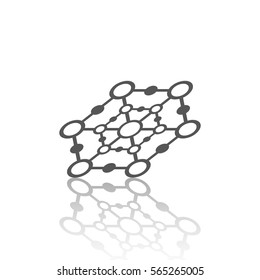 Abstract connection vector icon with reflect. Communication. Designed for web.