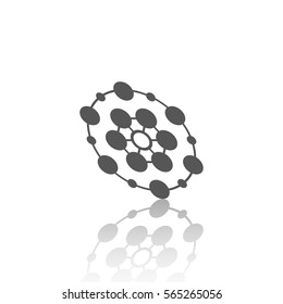 Abstract connection vector icon with reflect. Communication. Designed for web.