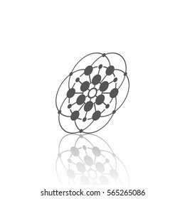 Abstract connection vector icon with reflect. Communication. Designed for web.