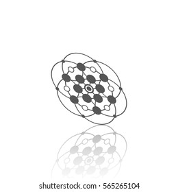 Abstract connection vector icon with reflect. Communication. Designed for web.