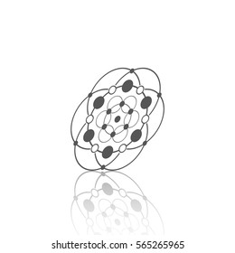 Abstract connection vector icon with reflect. Communication. Designed for web.