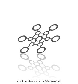 Abstract connection vector icon with reflect. Communication. Designed for web.