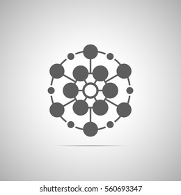 Abstract connection vector icon with shadow.. Communication. Designed for web.