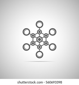 Abstract connection vector icon with shadow.. Communication. Designed for web.