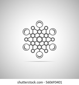 Abstract connection vector icon with shadow.. Communication. Designed for web.