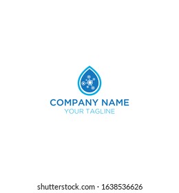 abstract connection and water logo