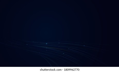 Resumen de conexiones con puntos y líneas. Tecnología de conexiones de ondas de red digital. Ilustración del vector
