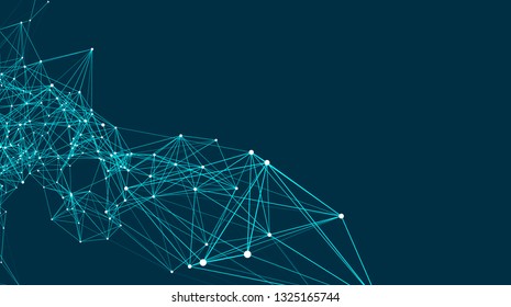 Abstract connections are in space. Background with connecting dots and lines. Connection structure. 3d rendering backdrop