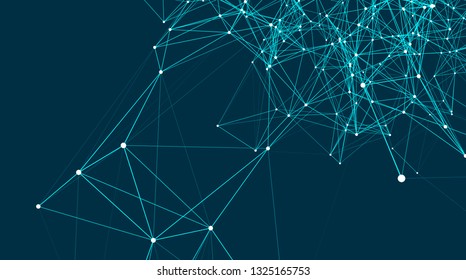Abstract connections are in space. Background with connecting dots and lines. Connection structure. 3d rendering backdrop