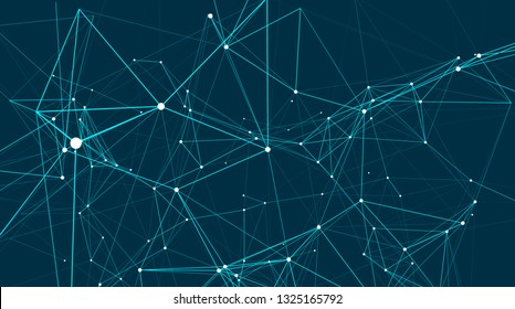Abstract connections are in space. Background with connecting dots and lines. Connection structure. 3d rendering backdrop