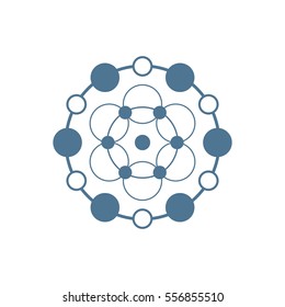 Abstract connections vector icon. Communication. Designed for web.