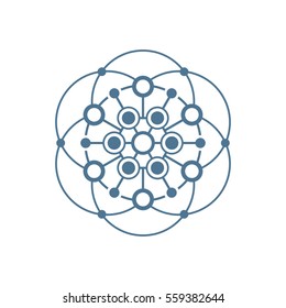 Abstract connections vector icon. Communication. Designed for web.
