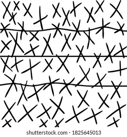 Abstract consists of a cluster of crosses.