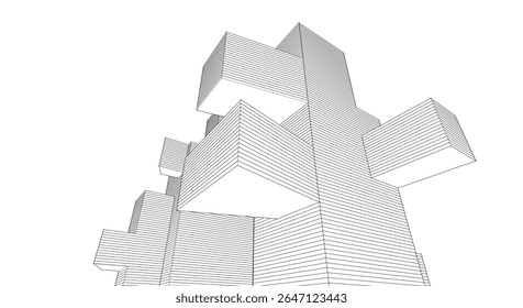 renderização 3d da arquitetura de console abstrata
