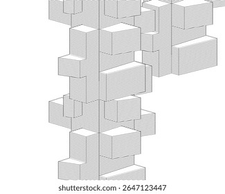 renderização 3d da arquitetura de console abstrata
