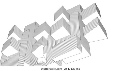 renderização 3d da arquitetura de console abstrata