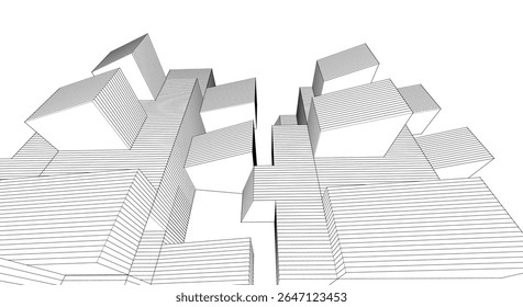 renderização 3d da arquitetura de console abstrata