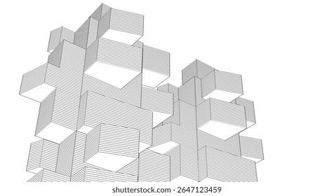 renderização 3d da arquitetura de console abstrata