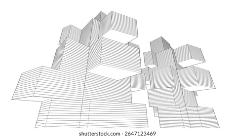 renderização 3d da arquitetura de console abstrata