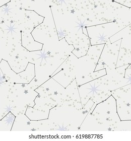 Abstract constellation map. Seamless pattern