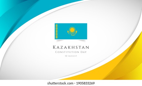 Abstract constitution day of Kazakhstan country banner with elegant 3D background