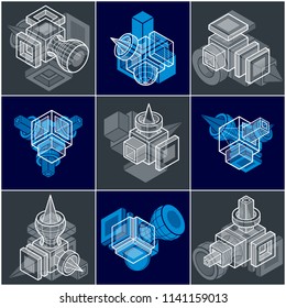 Abstract construction isometric designs collection, vector set.